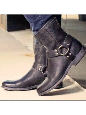 Frye Phillip Harness Boots Festival Moto Country Western Rustic Womens 9.5